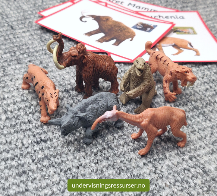 Prehistoriske dyr, forhistoriske dyr, utdødde dyr, miniatyrfigurer