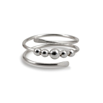 Second Hand - Fidget-Ring Wrap med Kulor Återvunnet Silver