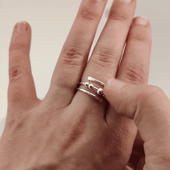 Second Hand - Fidget-Ring Wrap med Kulor Återvunnet Silver