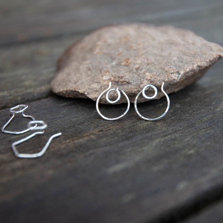 Second Hand Ear Jacket - Örhänge Cirkel i Återvunnet Silver