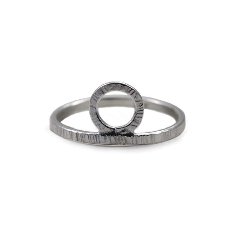 REA Bark - Ring med Krona i Återvunnet Silver storlek 16,5
