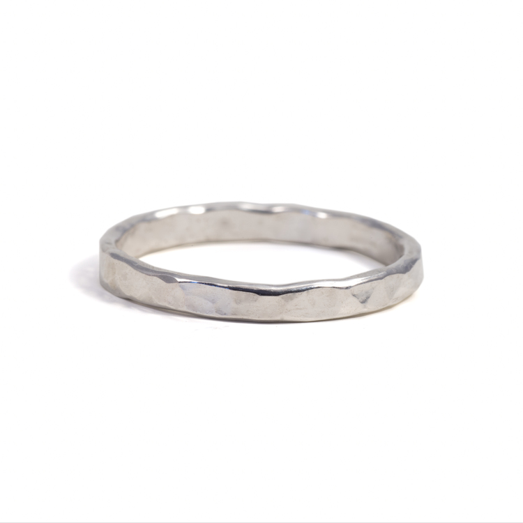 Ring Hamrad 2,5 mm Återvunnet Silver