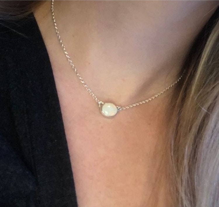 Halsband med Äkta Opal i Återvunnet Silver - MNOP Jewelry - Handgjorda  Smycken i Återvunnet Silver och Guld