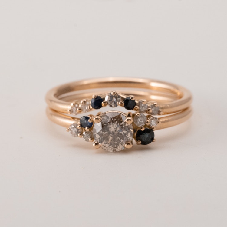 Ingrid - Ringkombination 0,5 ct återvunnen diamant - MNOP Jewelry -  Handgjorda Smycken i Återvunnet Silver och Guld