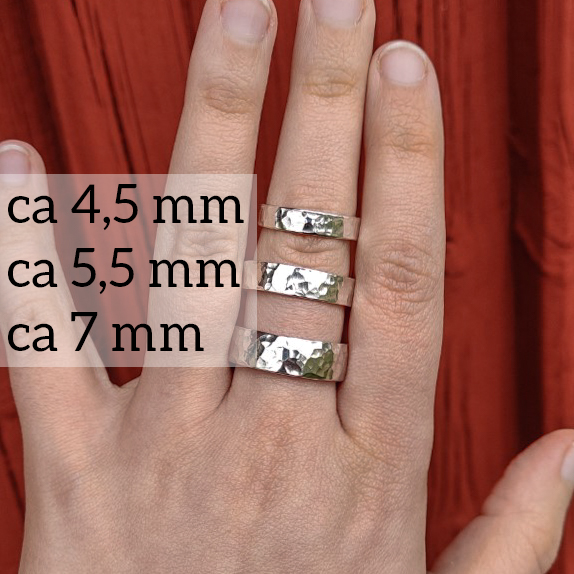 Ring Hamrad 5,5 mm i Återvunnet Silver