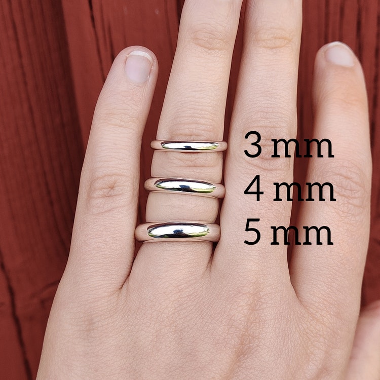 Ring Halvrund 3 mm i Återvunnet Silver