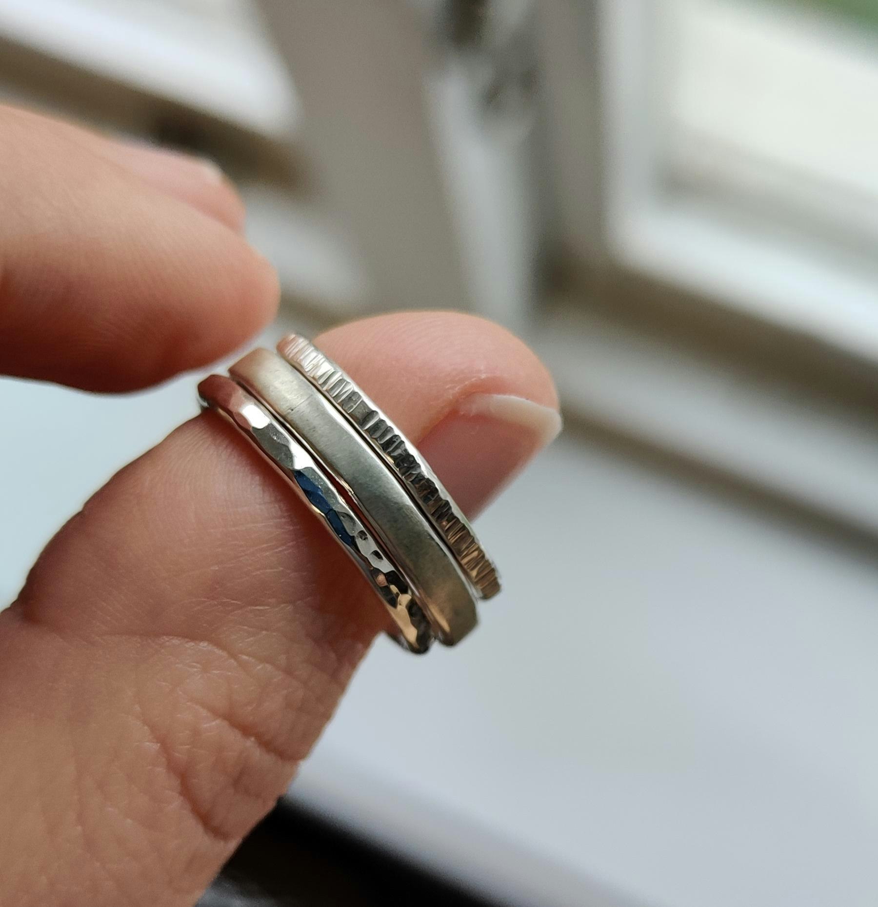 Ring-stack Matt i Återvunnet Silver