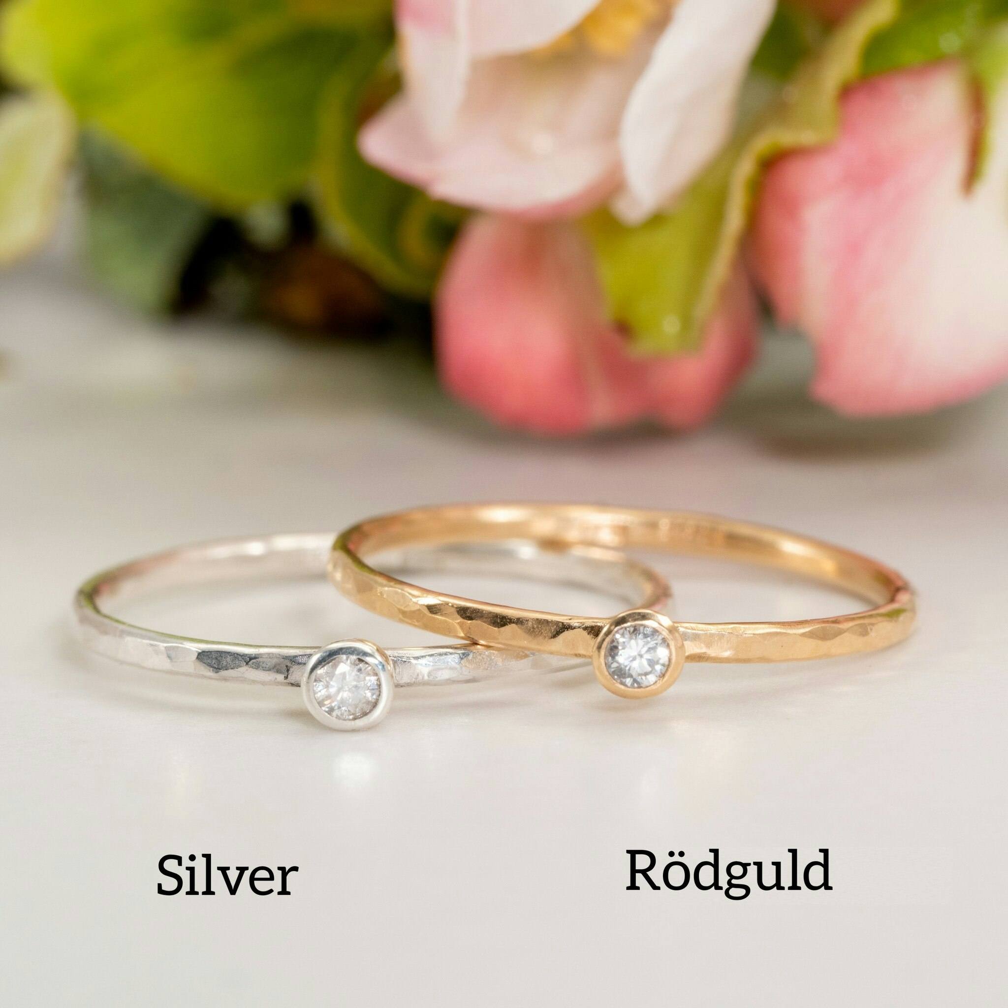 Hilda ring med liten diamant i Återvunnet Silver - MNOP Jewelry -  Handgjorda Smycken i Återvunnet Silver och Guld