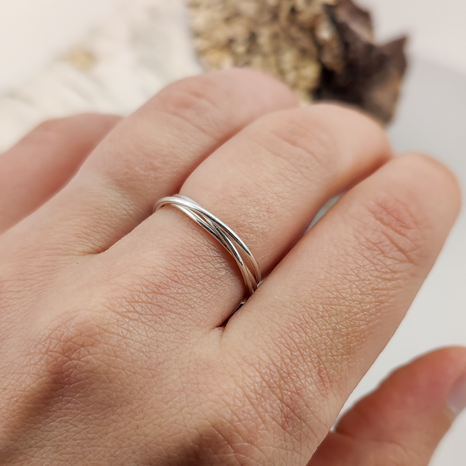 Handgjord Ring Fidgetring Återvunnet silver Modell