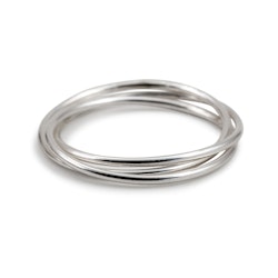Trippelring Rullande Fidget-ring Återvunnet Silver