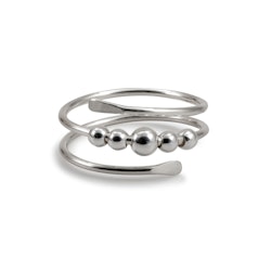 Fidget-Ring Wrap med Kulor Återvunnet Silver