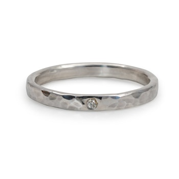 Ella Hamrad Ring med Återvunnen Diamant Silver
