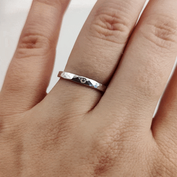 Ella Hamrad Ring med Återvunnen Diamant Silver
