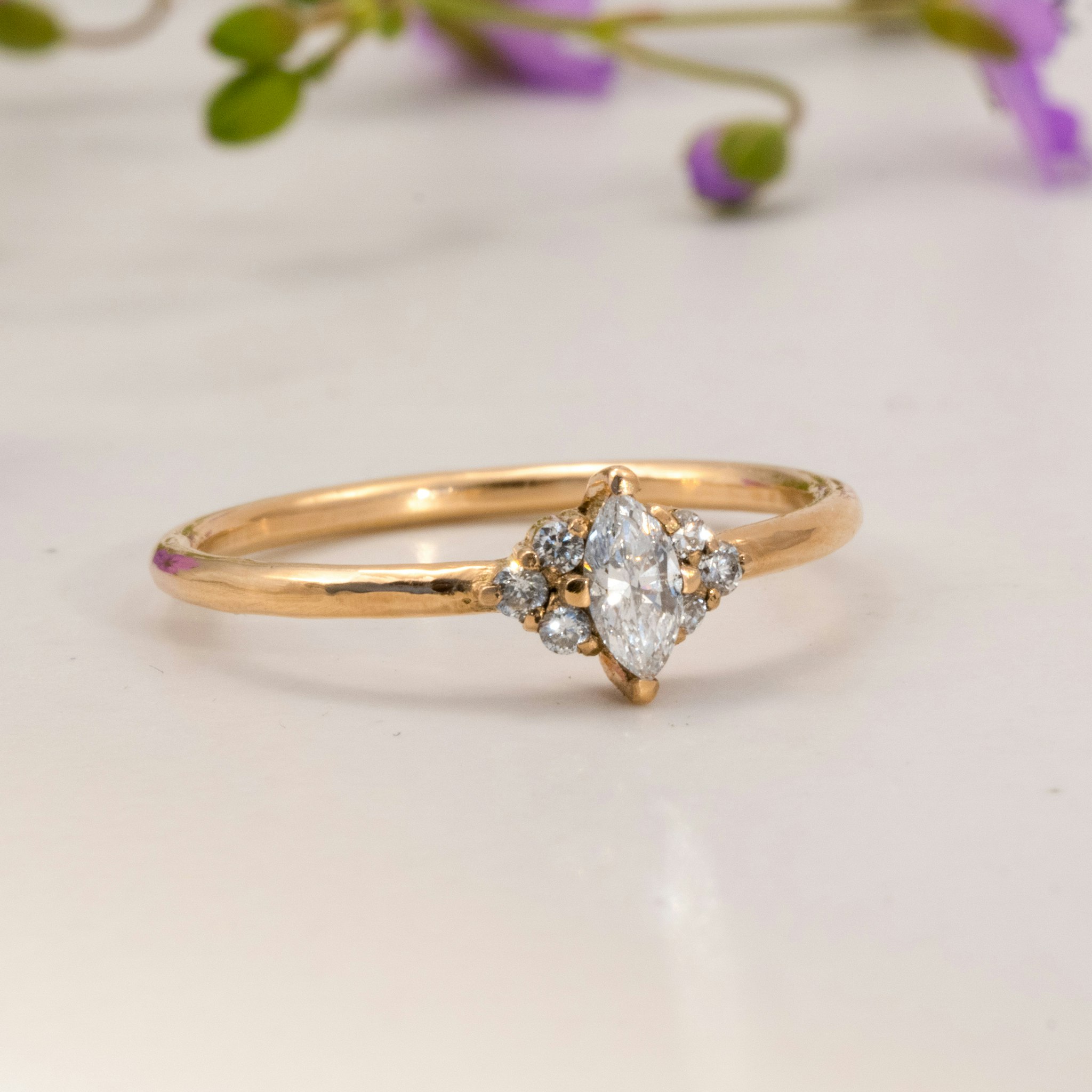 Viola - Ring 18k rödguld Marquise Diamant - MNOP Jewelry - Handgjorda  Smycken i Återvunnet Silver och Guld