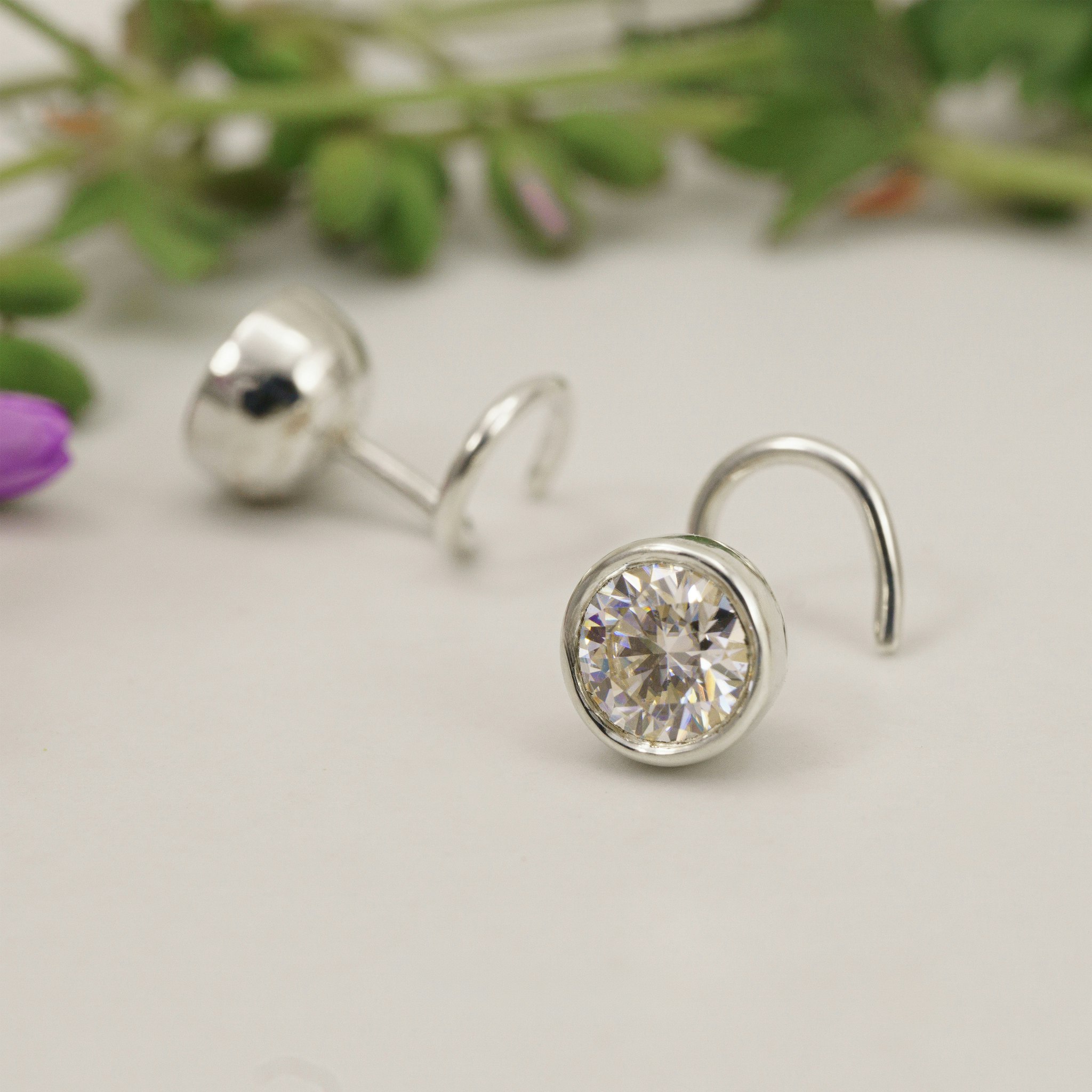 Moissanite Comfort Stora Örhängen Återvunnet Silver