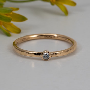 18K Greta Mini - Ring med Diamant Återvunnet Guld