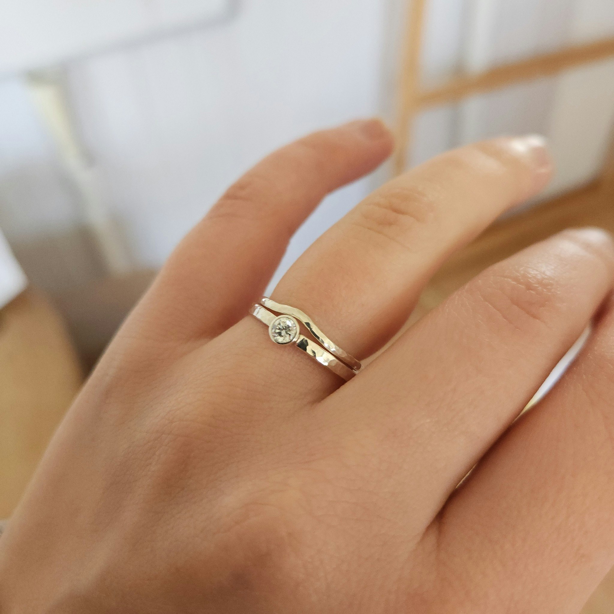 Greta - Diamantring Återvunnet Silver