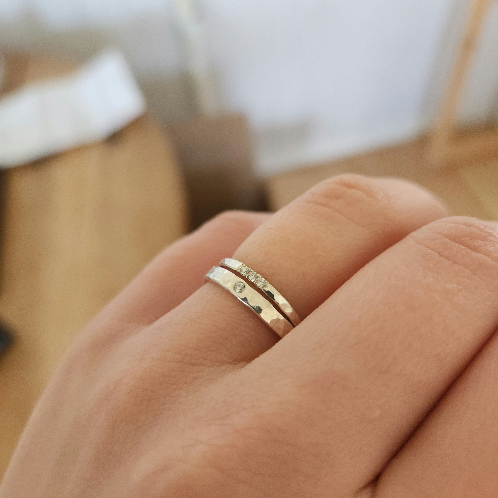Ella Hamrad Ring med Återvunnen Diamant Silver