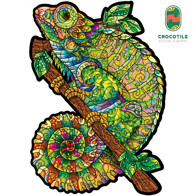 CROCOTILE Wooden Chameleon Jigsaw Puzzle - Swedexpress