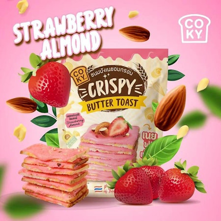 Coky - Crispy Toast Strawbery Almond 80 g