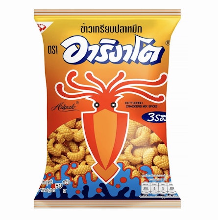 Arigato- Snacks Cracker Bläckfisk Med Mix Kryddor Smak 52 g