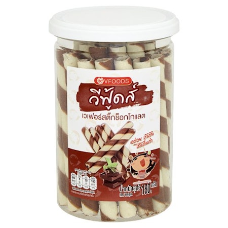 V-foods chocolate cream waffer sticks 180 g