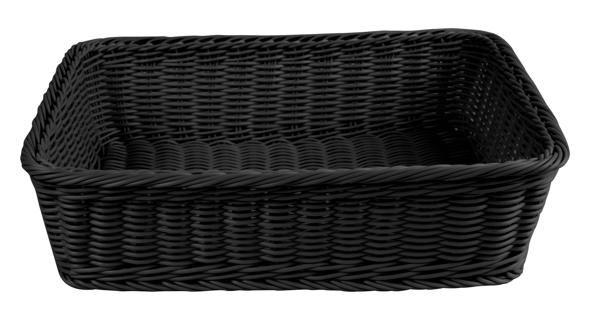 Brödkorg svart i flätat trä 38x29 cm