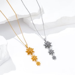 Steel Lotus Necklace
