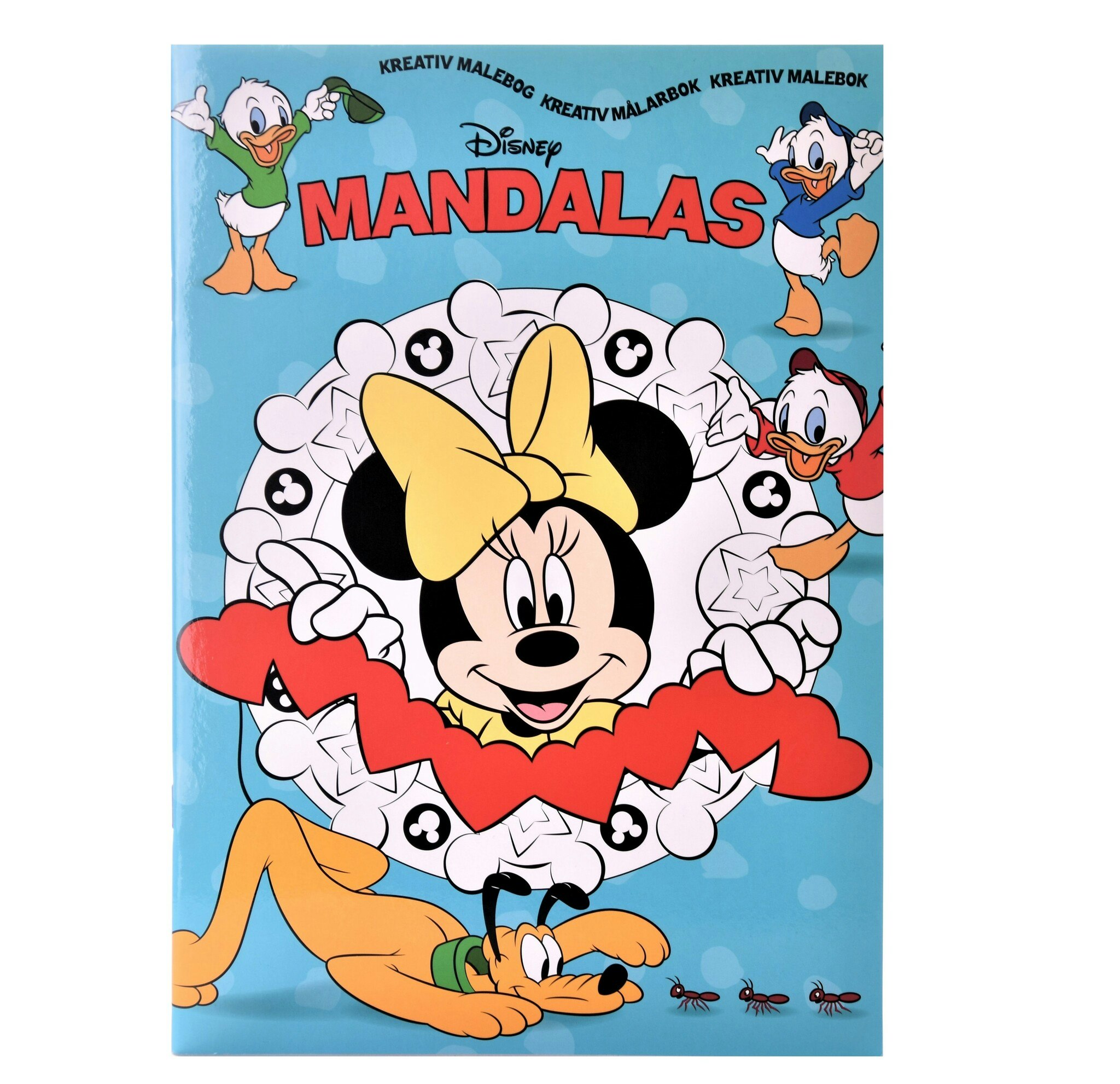 en målarbok med mandalas bilder från Disney. Mimmi, Kalle och Pluto m.fl