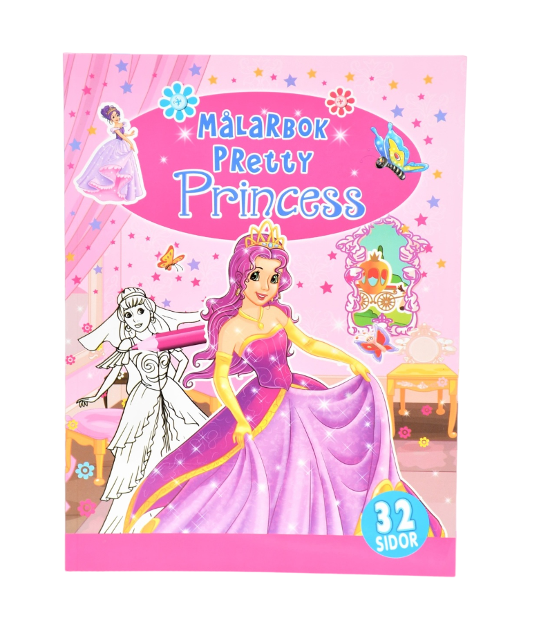 Pretty Princess målabok, målarboken alla små flickor behöver. Färglägg de söta prinsessorna.