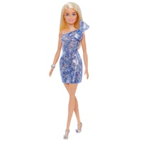 Barbie med skimrande blå klänning