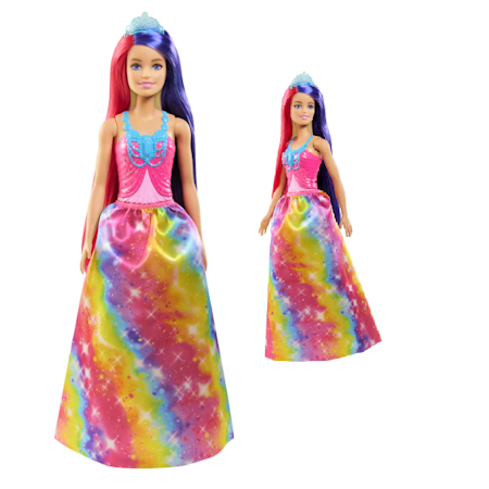 Barbie Dreamtopia  Prinsessa med regnbågsklänning - Rosa