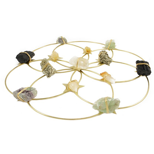 Crystal Healing  grid Flower Of Life Gold Large - Ariana Ost