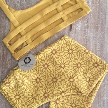 Yoga Top/Bralette Boxy Crop Saffron - Indigo Luna
