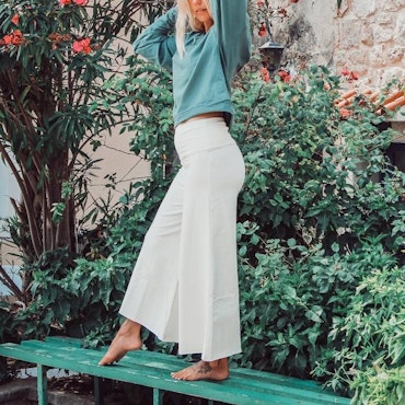 Pants Wavy Cropped Ivory - Soul Factory