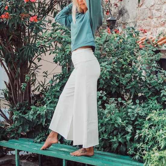 Pants Wavy Cropped Ivory - Soul Factory