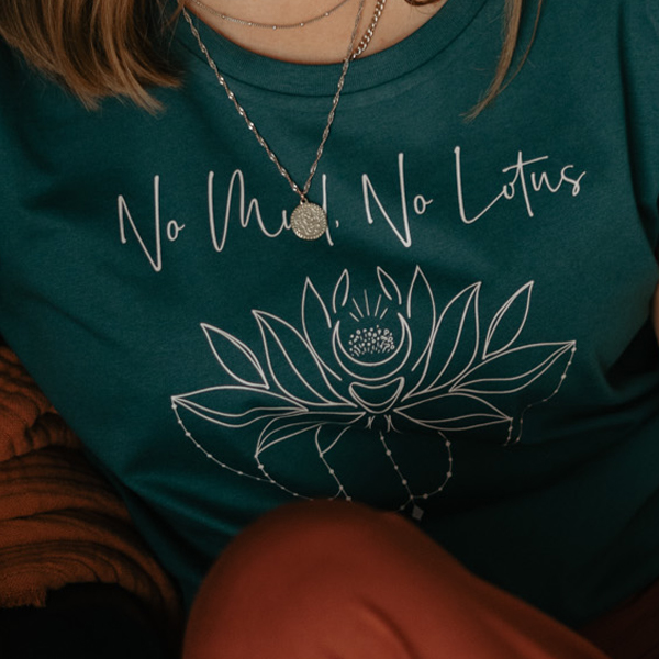 T-shirt "No Mud No Lotus" Glazed green - Soul Factory