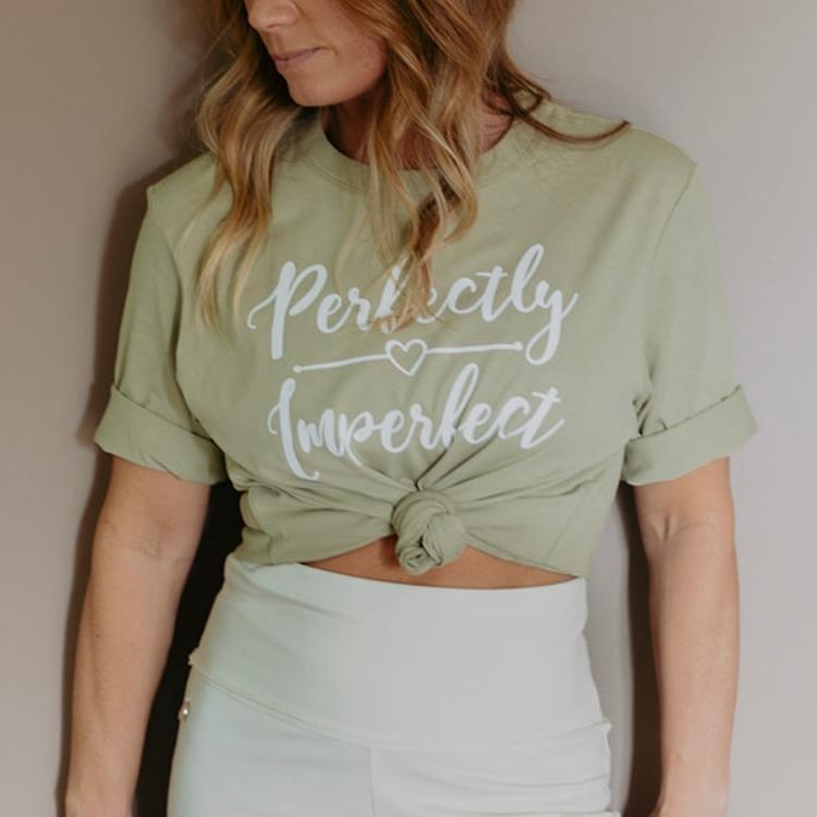 T-shirt "Perfectly Imperfect" Sage - Soul Factory
