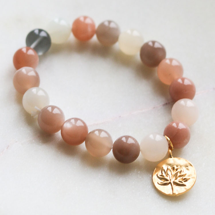 Stone bracelet Lotus Moon Stone Big - Blush & Promise