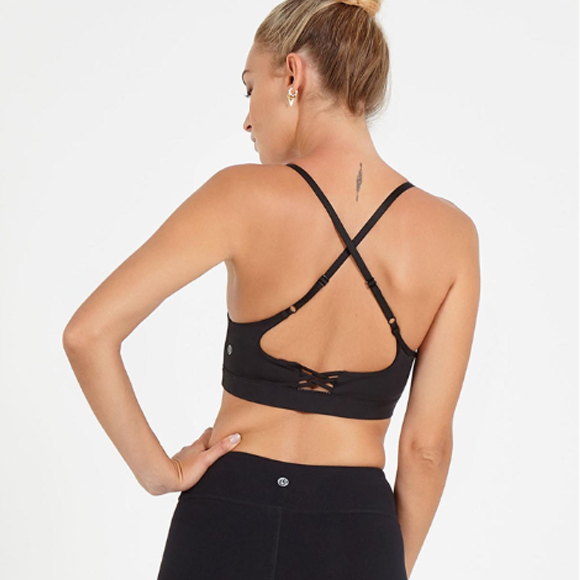 Sports Bra Yoga Black Noughts and Crosses - Dharma Bums
