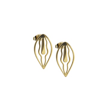 Earrings Snippa gold plated steel - Härligt Ärligt