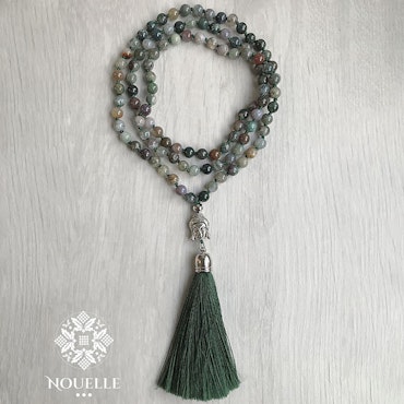 Mala necklace Buddha Indian Agate - Nouelle