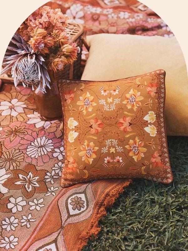 Pillow Case Golden Folk Cushion - Wandering Folk