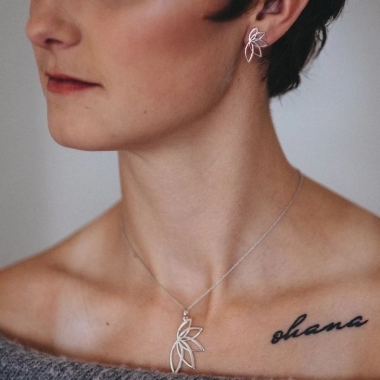 Earrings Lotus silver M - Anna & Deia