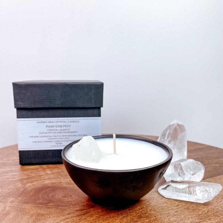 Crystal candle mini ENERGY black 160 ml - Love & Stones