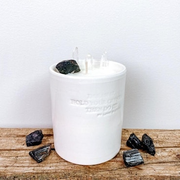 Crystal candle small BALANCE white 300 ml - Love & Stones