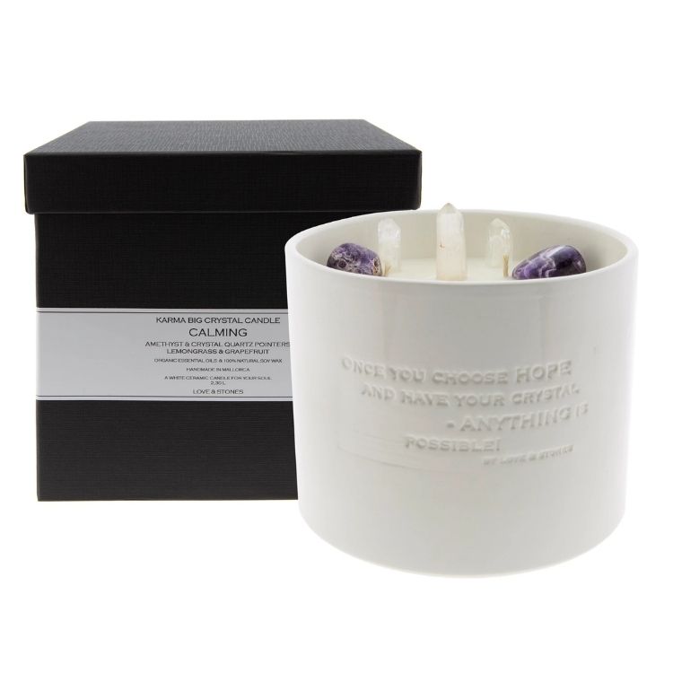 Crystal candle big CALMING white 2,5L - Love & Stones