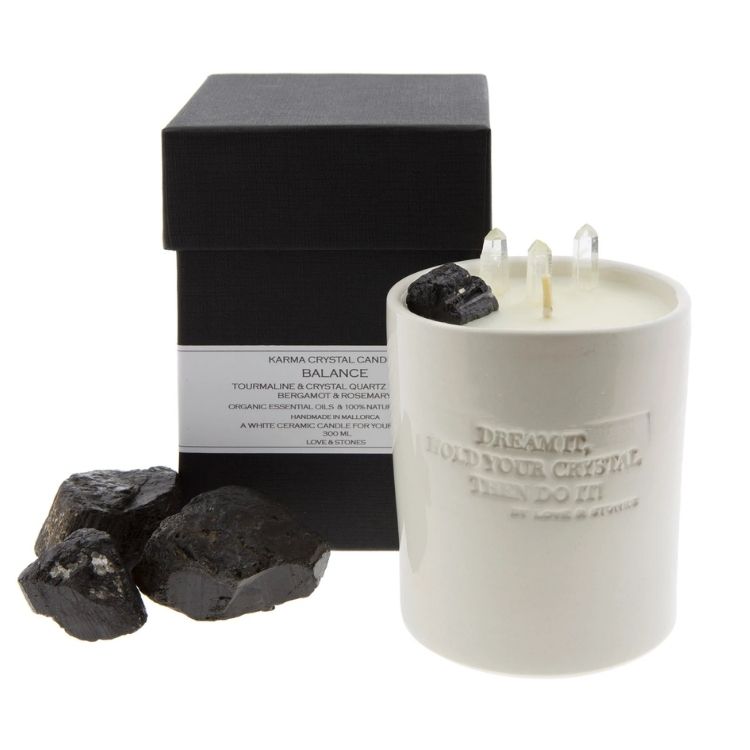 Crystal candle small BALANCE white 300 ml - Love & Stones