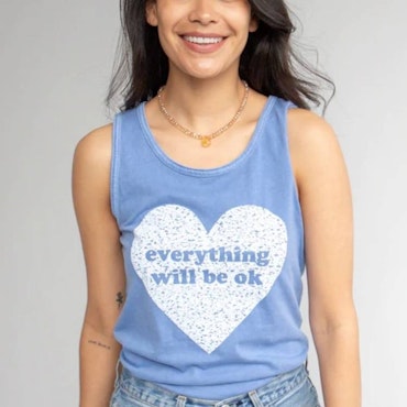 Linen "Everything will be ok" blue - SuperLove Tees