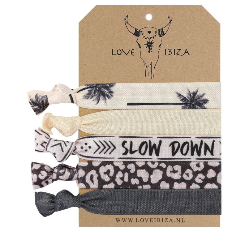 Hairties hairband/bracelet Slow down and enjoy - Love Ibiza